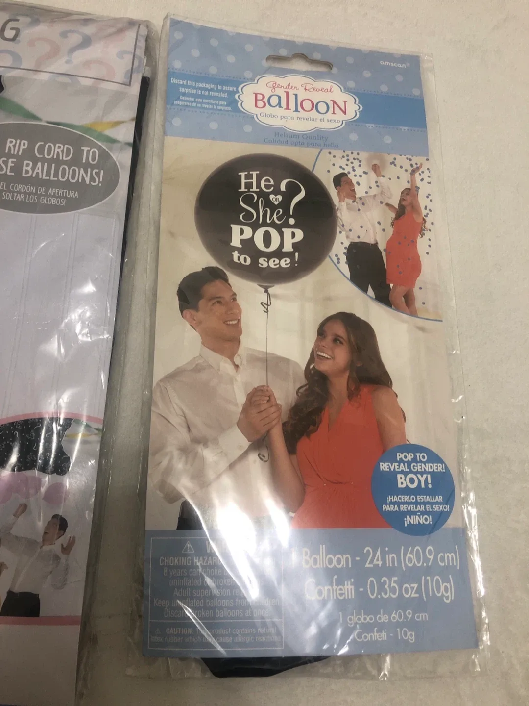Amscan Gender Reveal Balloon Drop Bag & Balloon