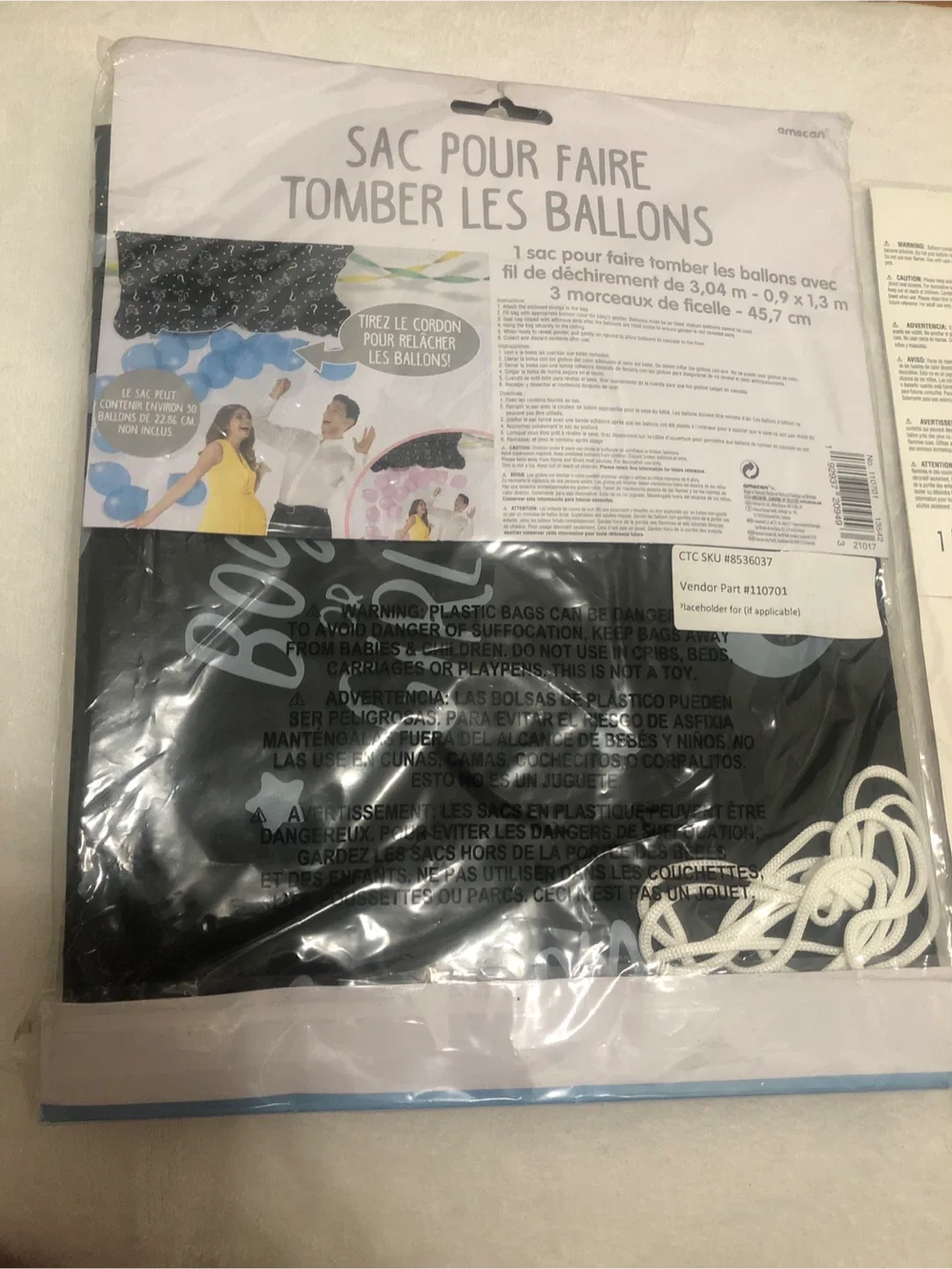 Amscan Gender Reveal Balloon Drop Bag & Balloon image indicator(4)