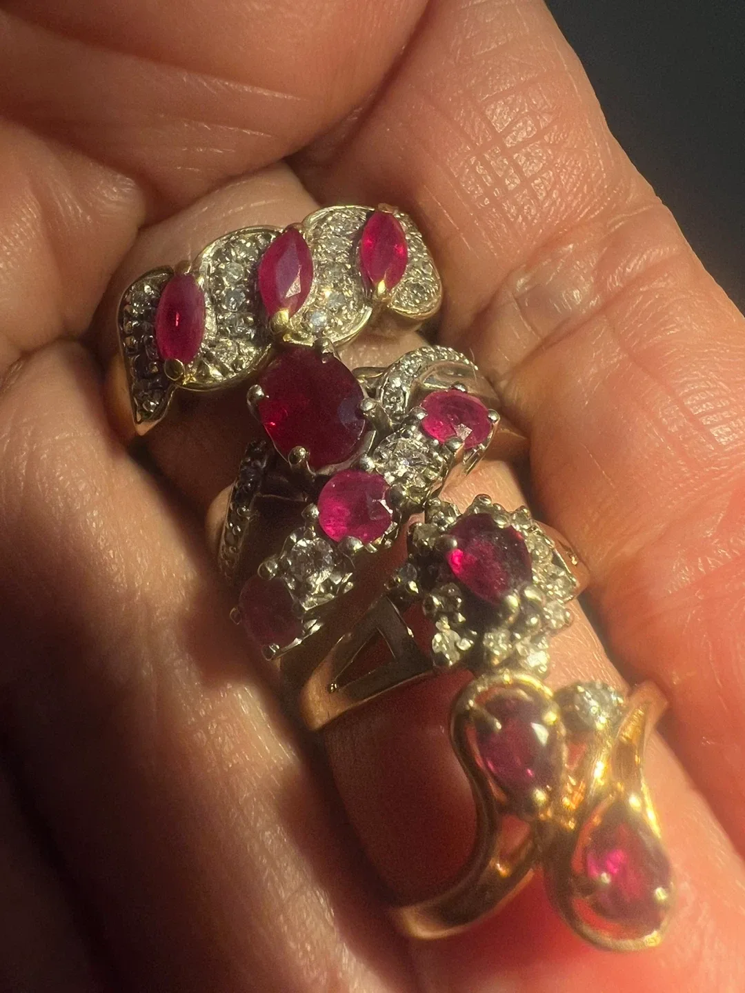 10k Ruby & Diamond Rings (Sizes 5-10)