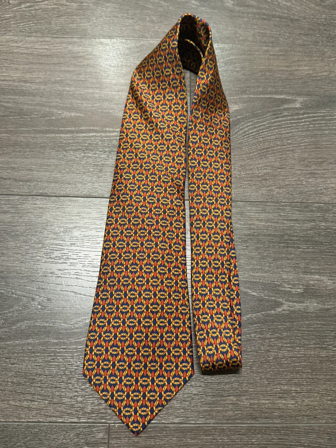 Hermès Paris 100% Silk Tie France orange image indicator(6)