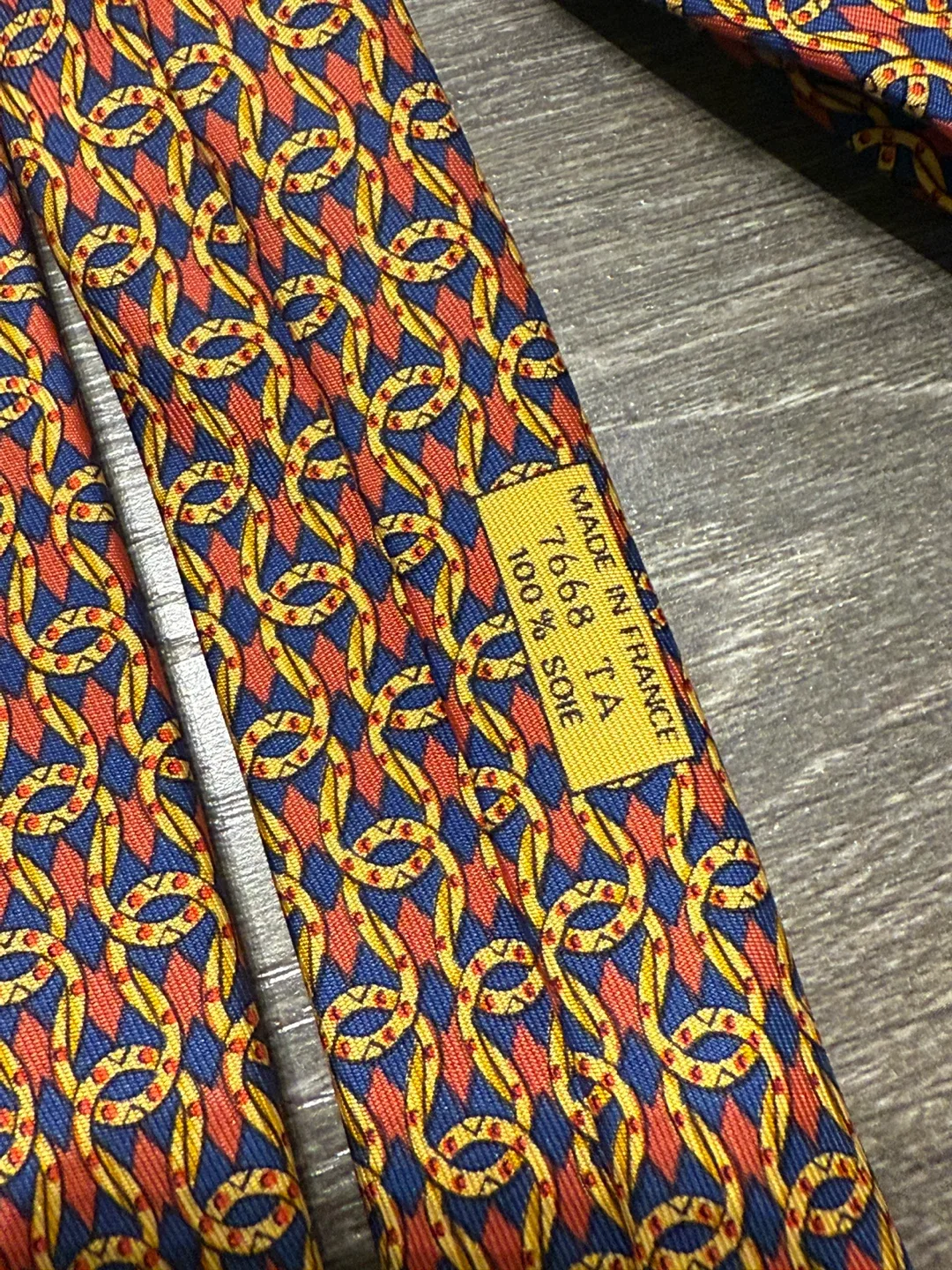 Hermès Paris 100% Silk Tie France orange image indicator(3)
