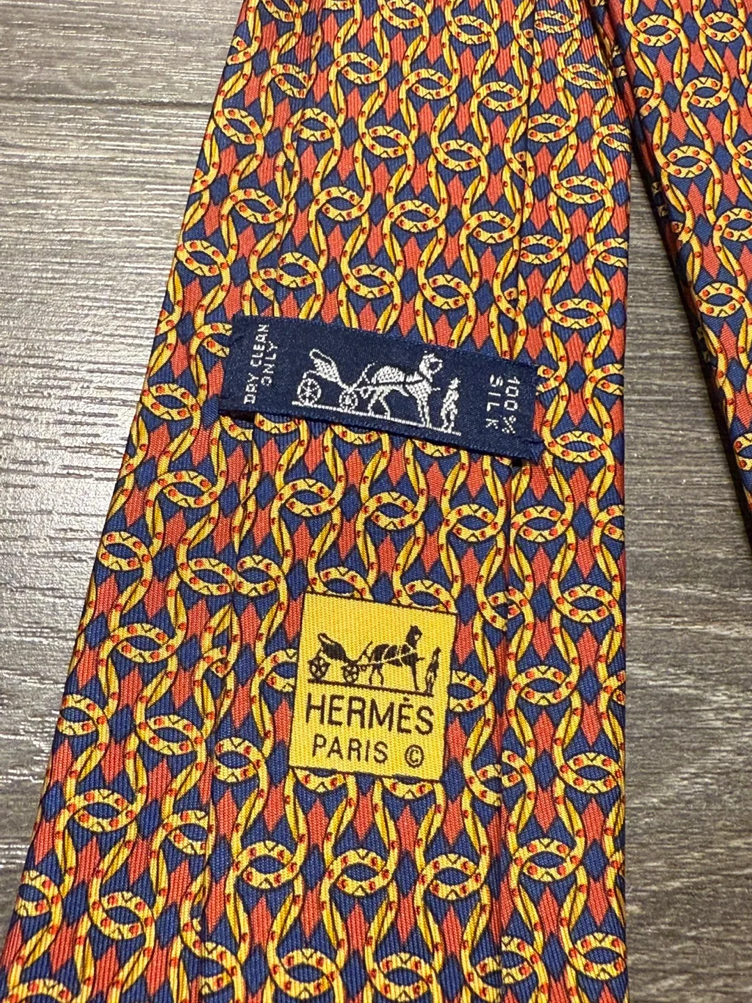 Hermès Paris 100% Silk Tie France orange image indicator(2)