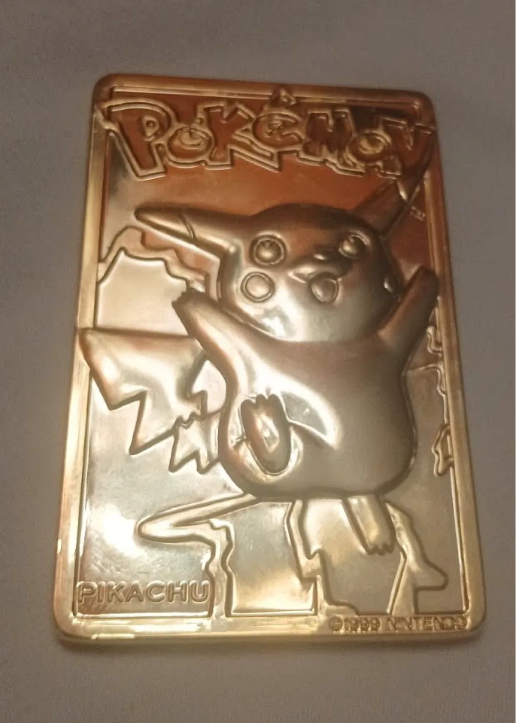 Pikachu Gold Plated Card