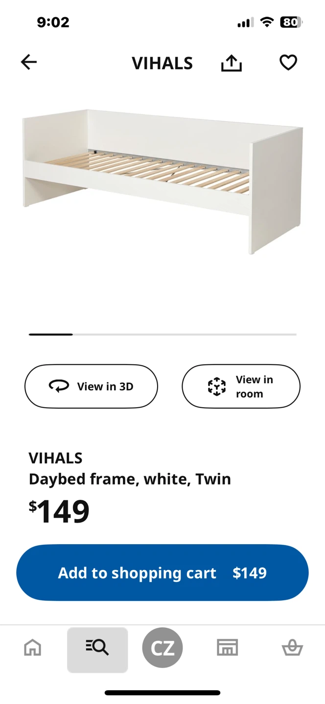 IKEA VIHALS Daybed Frame - Twin Size