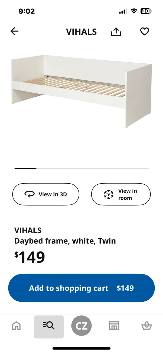 IKEA VIHALS Daybed Frame - Twin Size