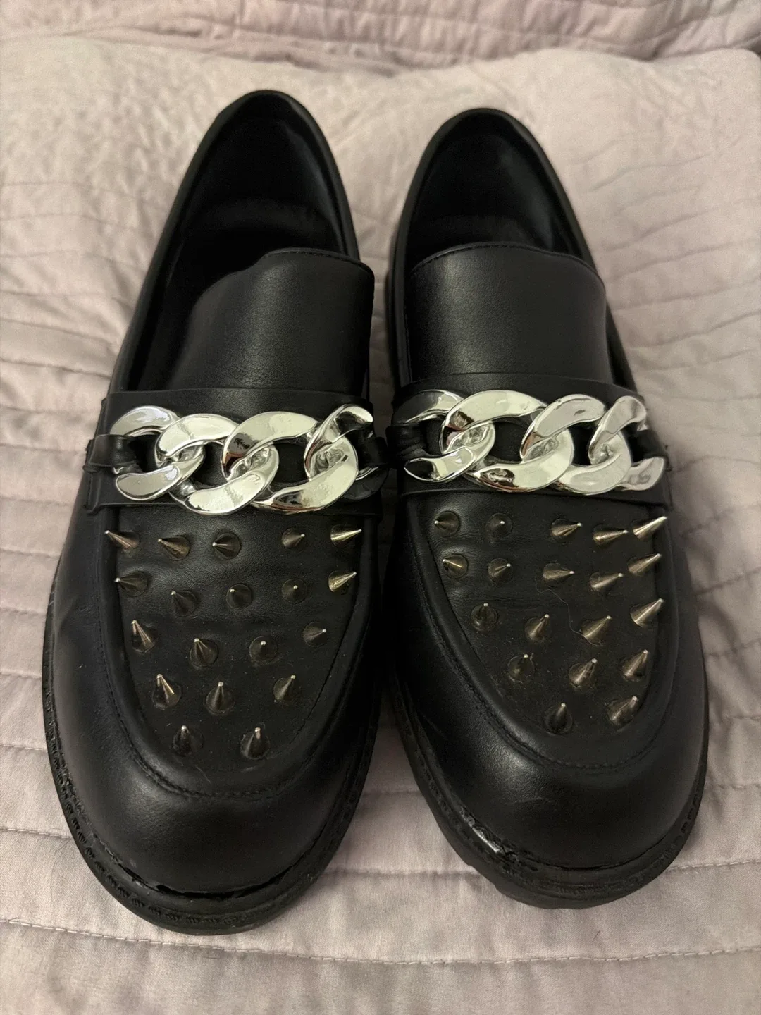 Black Loafers w/ Chain & Spikes image indicator(2)