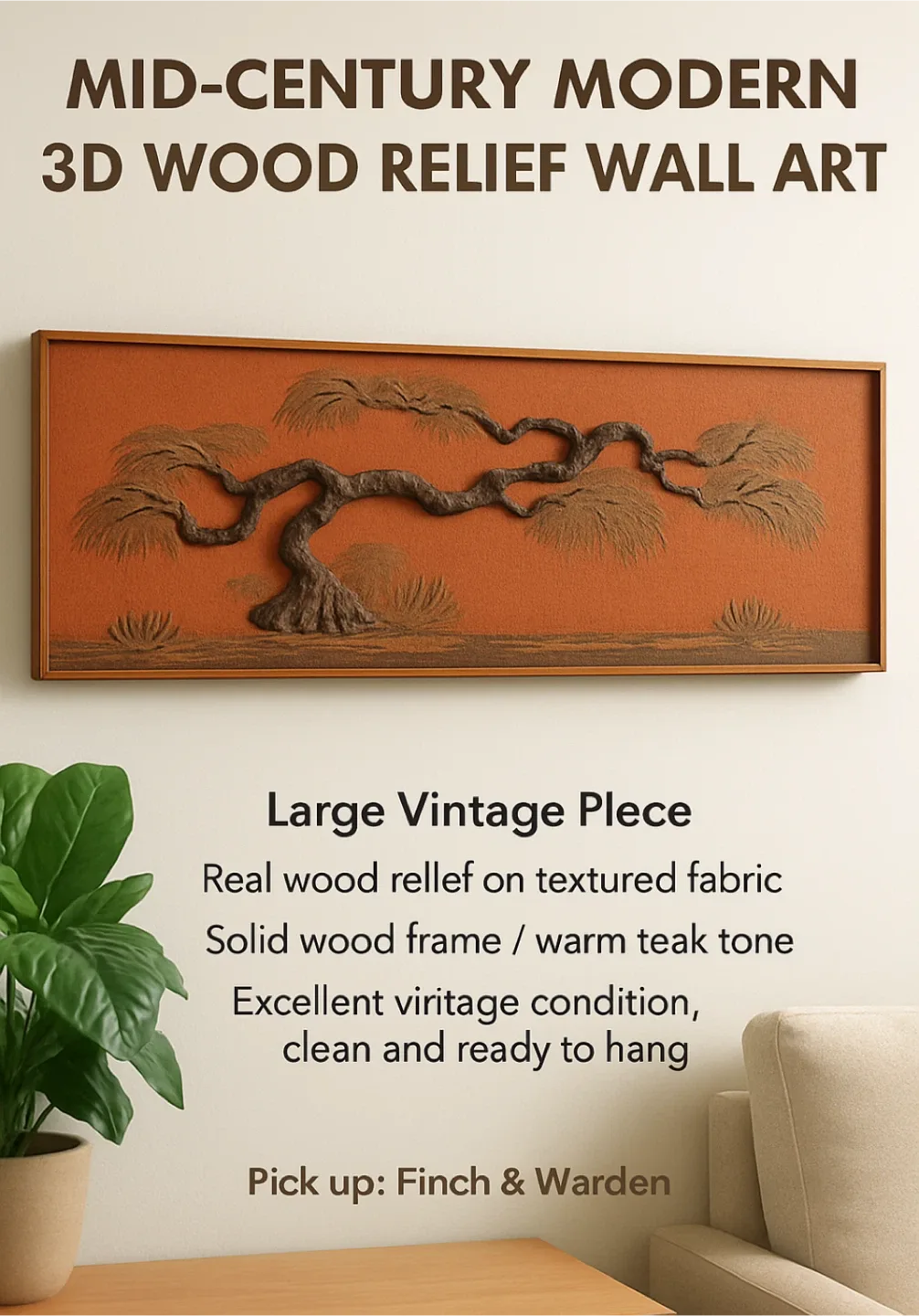 Framed Tree Art, 62" x 23" image indicator(10)