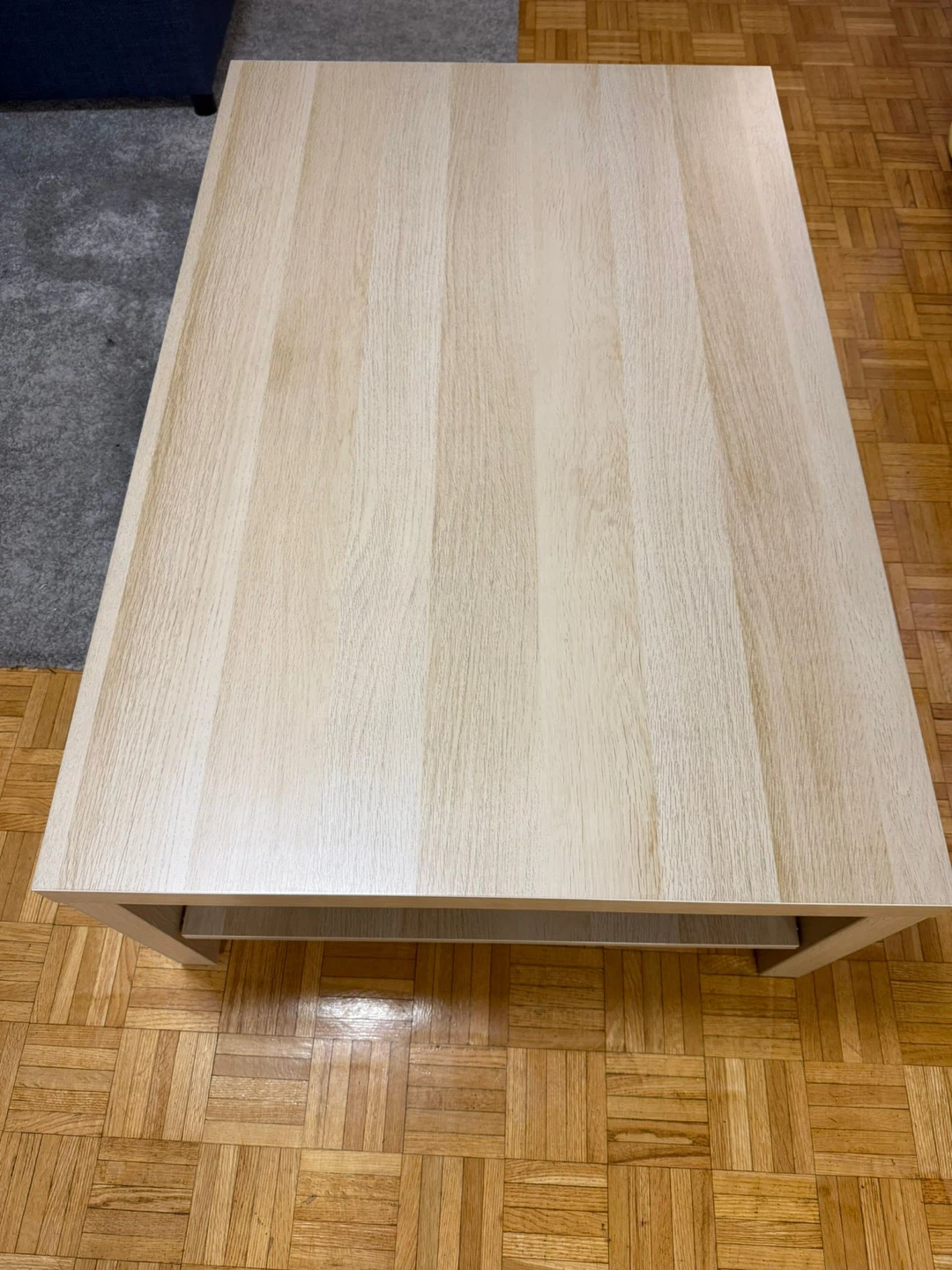 Light Wood Coffee Table with Shelf - photo 4