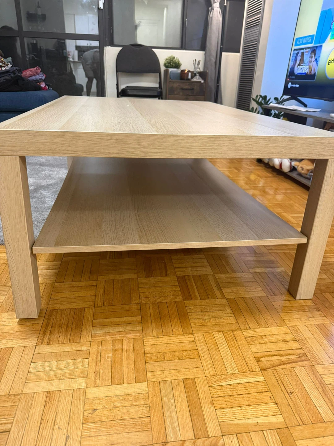 Light Wood Coffee Table with Shelf - photo 2