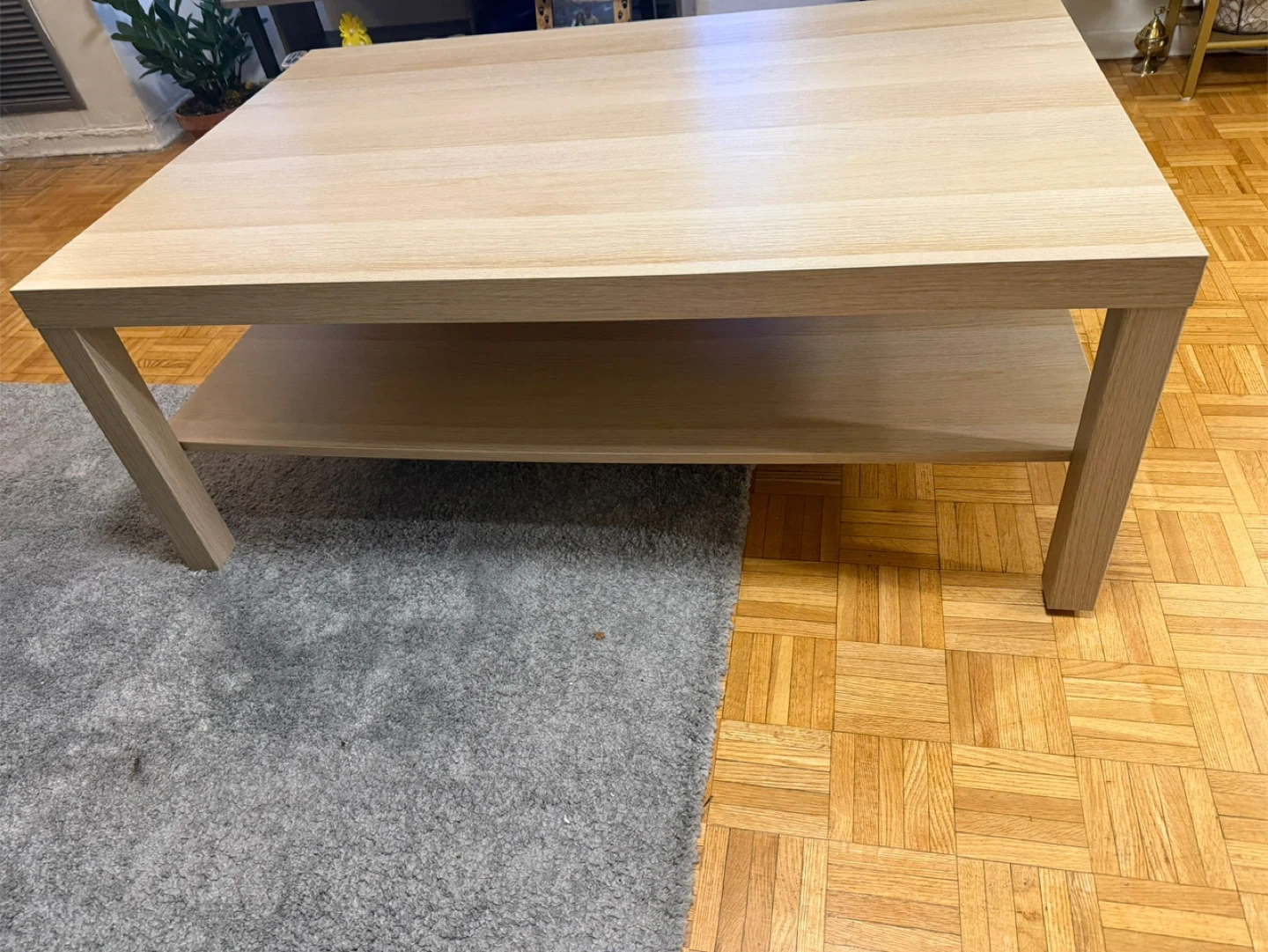 Light Wood Coffee Table with Shelf