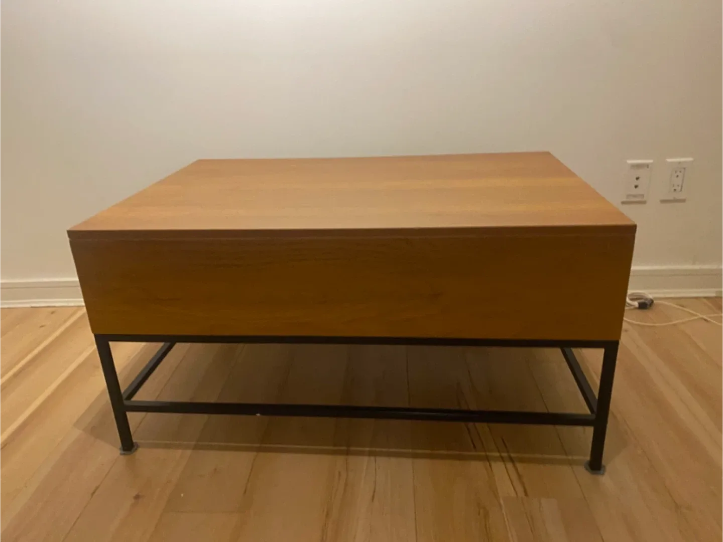 Lift-Top Coffee Table - Wood & Metal Frame