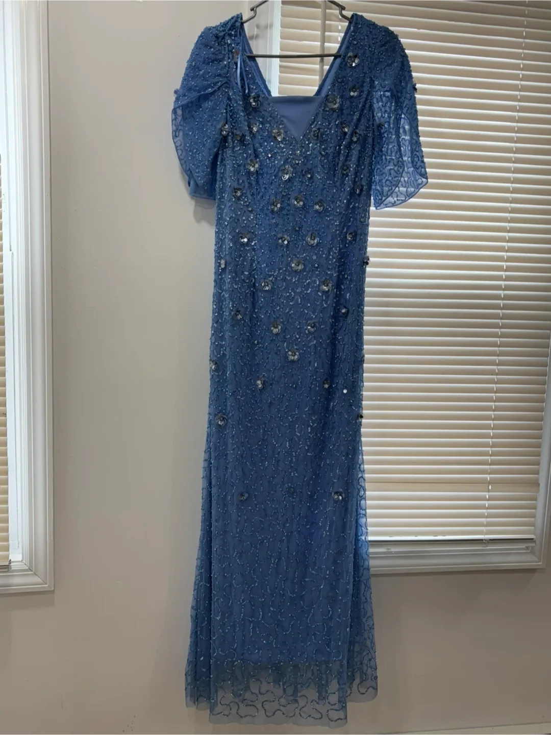 Blue Beaded Formal Dress