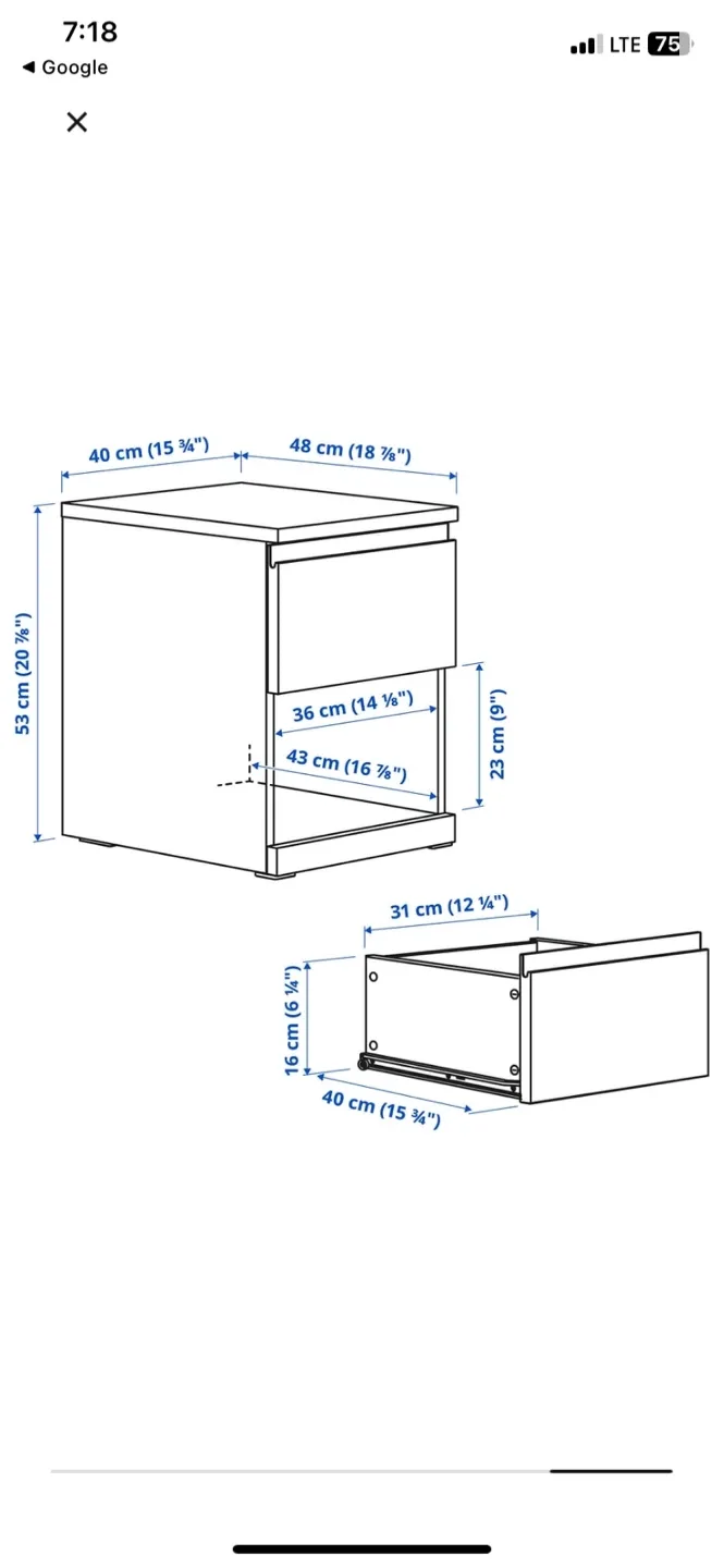 IKEA Nightstand - Light Brown image indicator(2)
