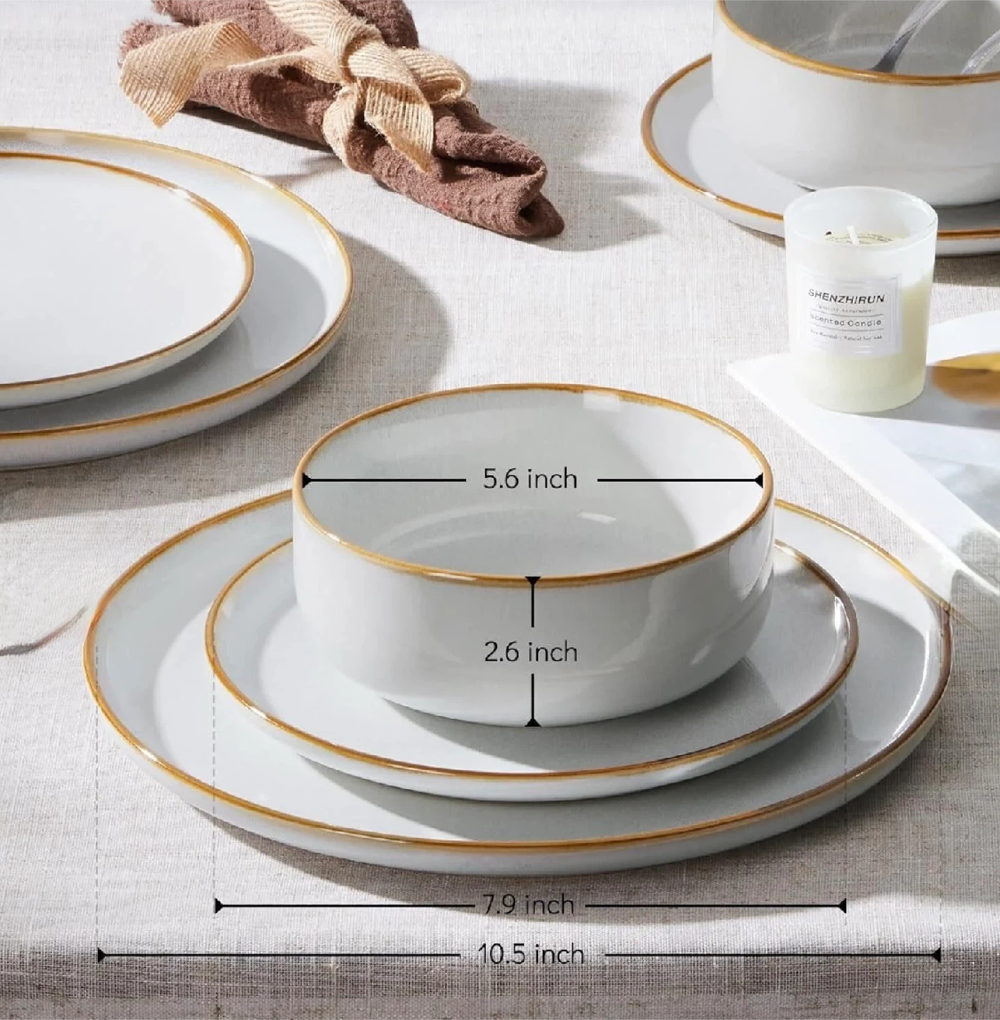 New White Stoneware Dinnerware Set (18-Piece) - photo 2