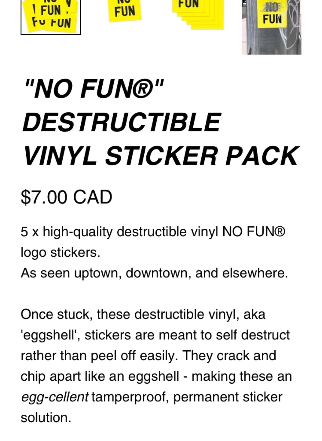 “NO FUN” Brand Butterfly Patch +Free “destructible” Sticker! image indicator(5)