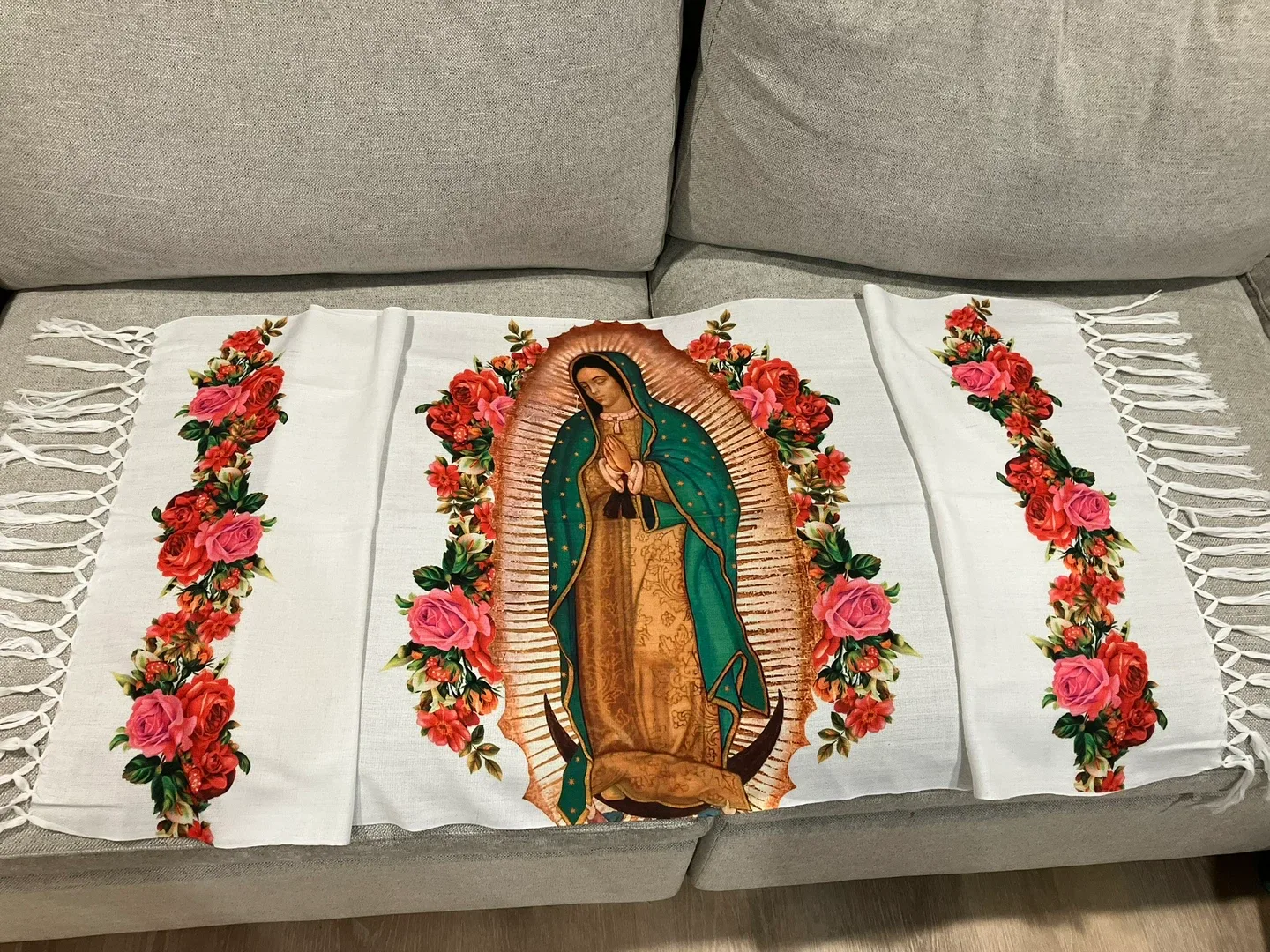 Floral Virgin Mary Shawl