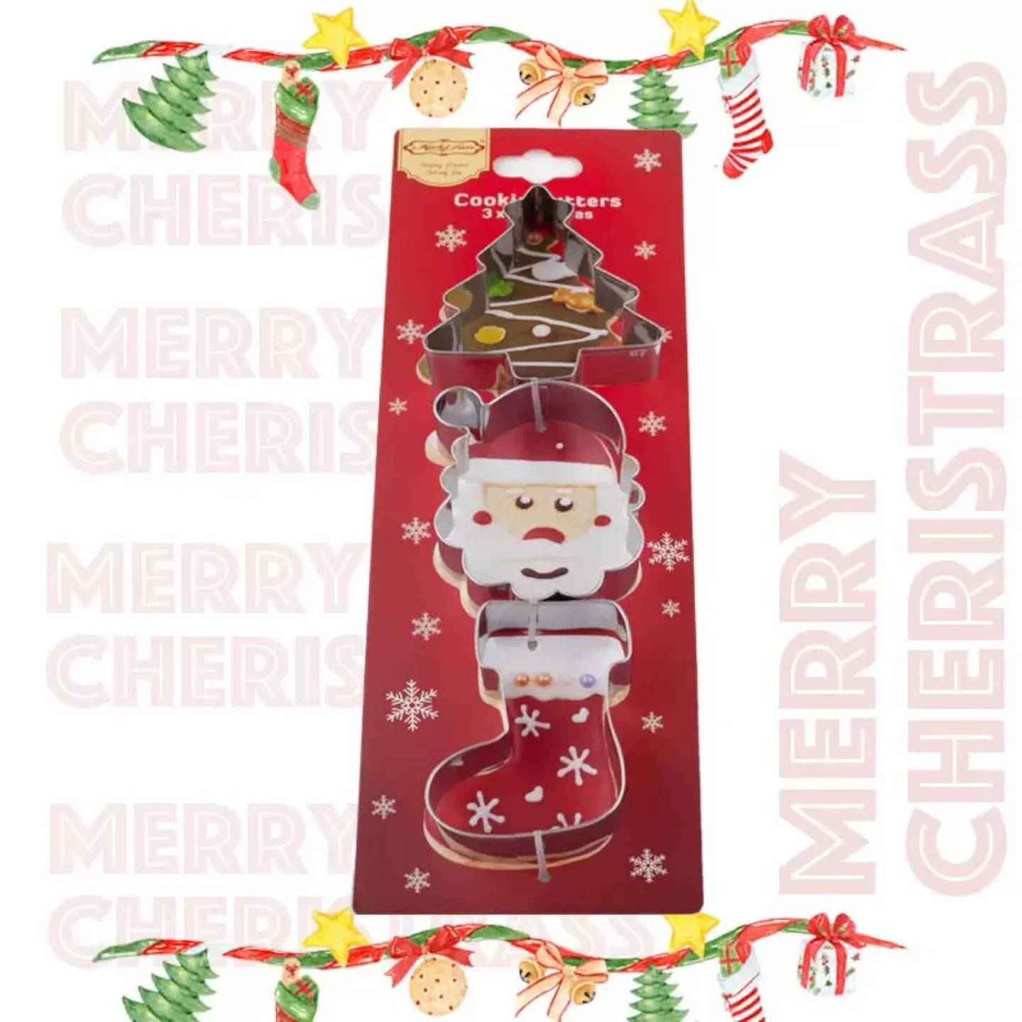 New 3-Piece Christmas Cookie Cutter Set