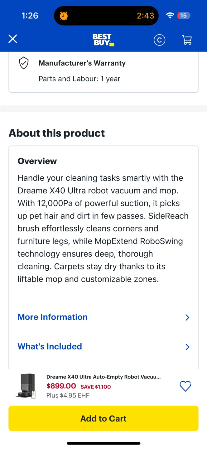 Dreame X40 Ultra Auto-Empty Robot Vacuum & Mop - Black - photo 4