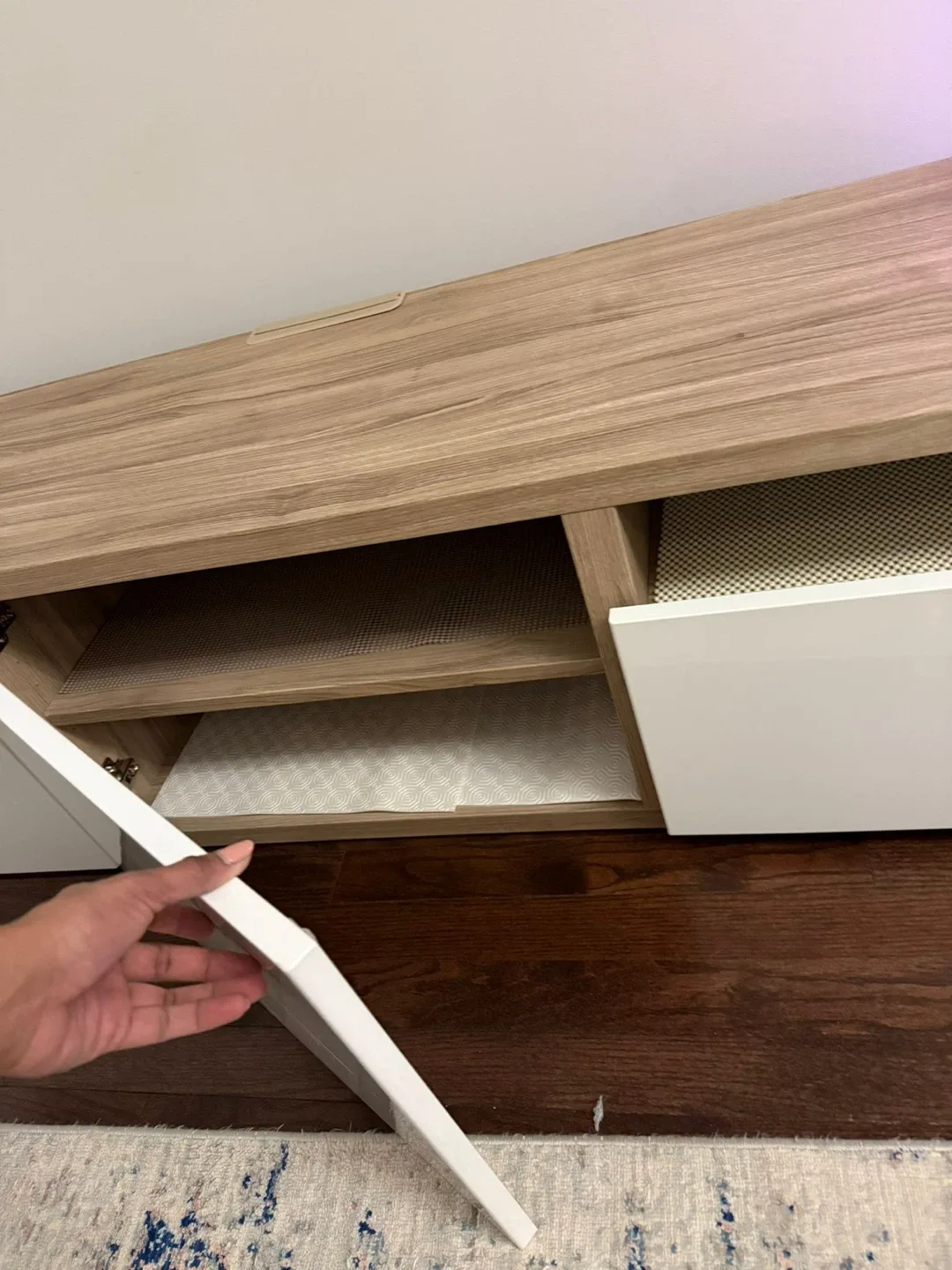 Wood & White TV Stand image indicator(4)