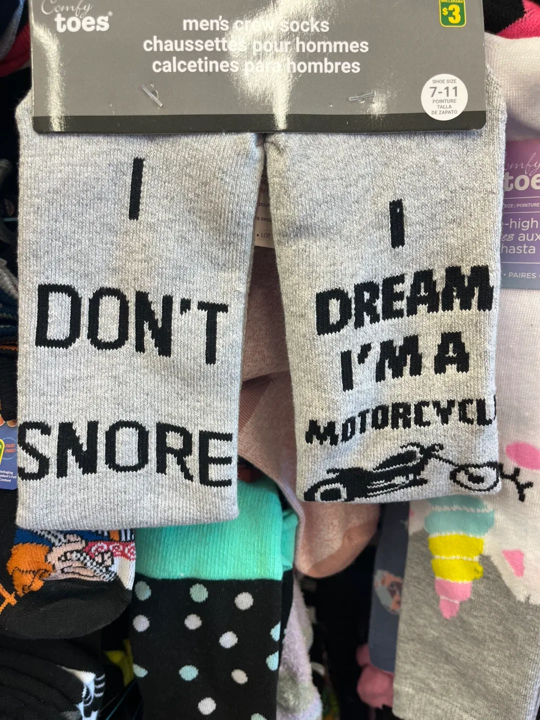 Comfy Toes Men's Crew Socks Size 7-11