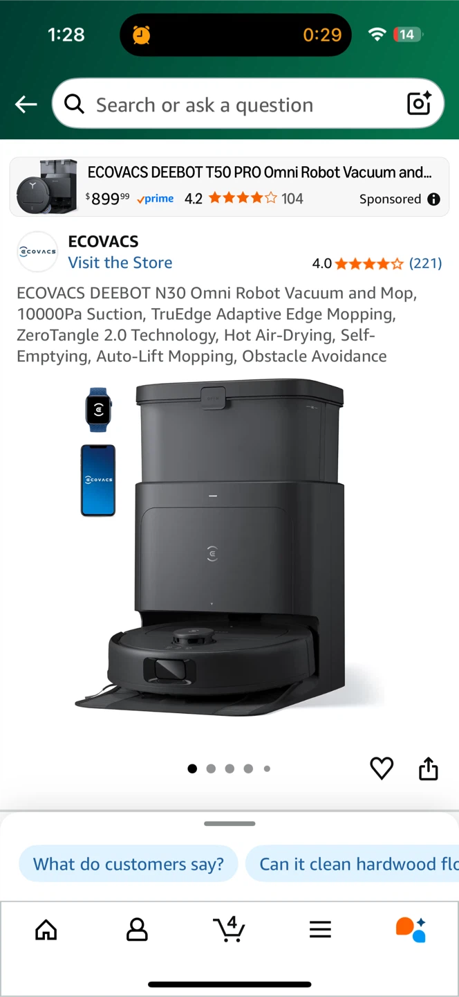ECOVACS DEEBOT N30 Omni Robot Vacuum and Mop