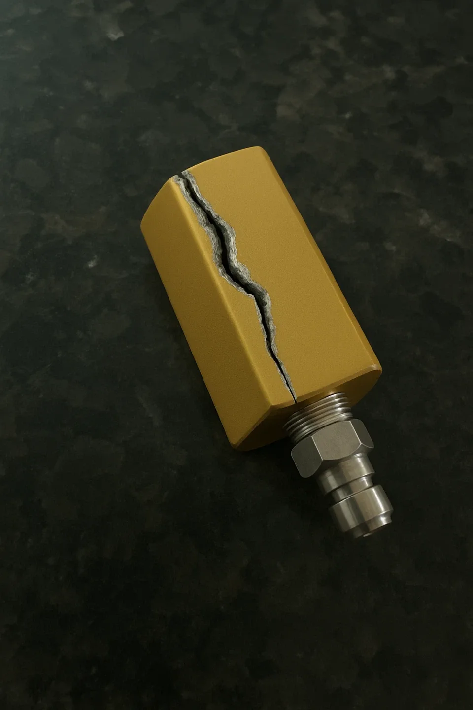 Cracked Yellow Pressure Washer Nozzle