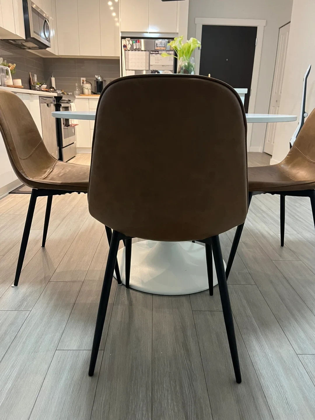 Brown Leather Dining Chairs - Set of 4 image indicator(3)