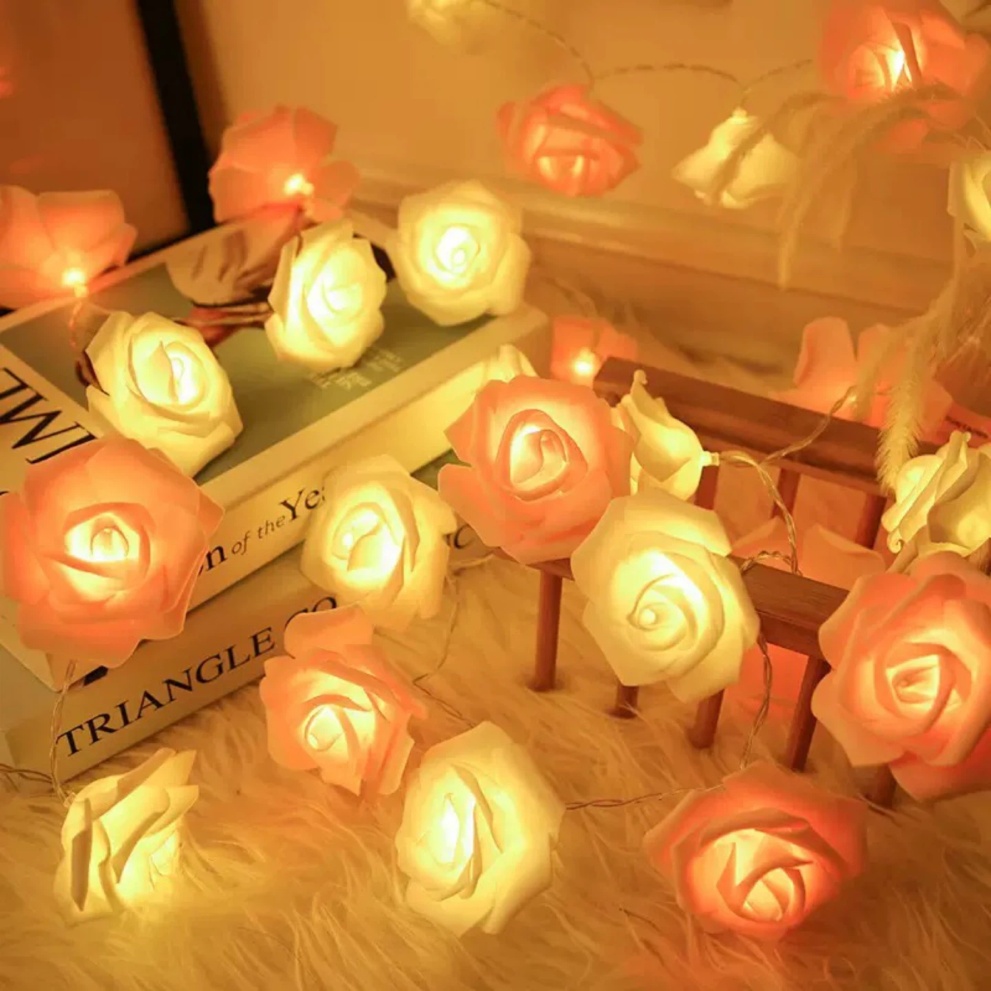 Rose String Lights home decor lights valentines 5ft - photo 4