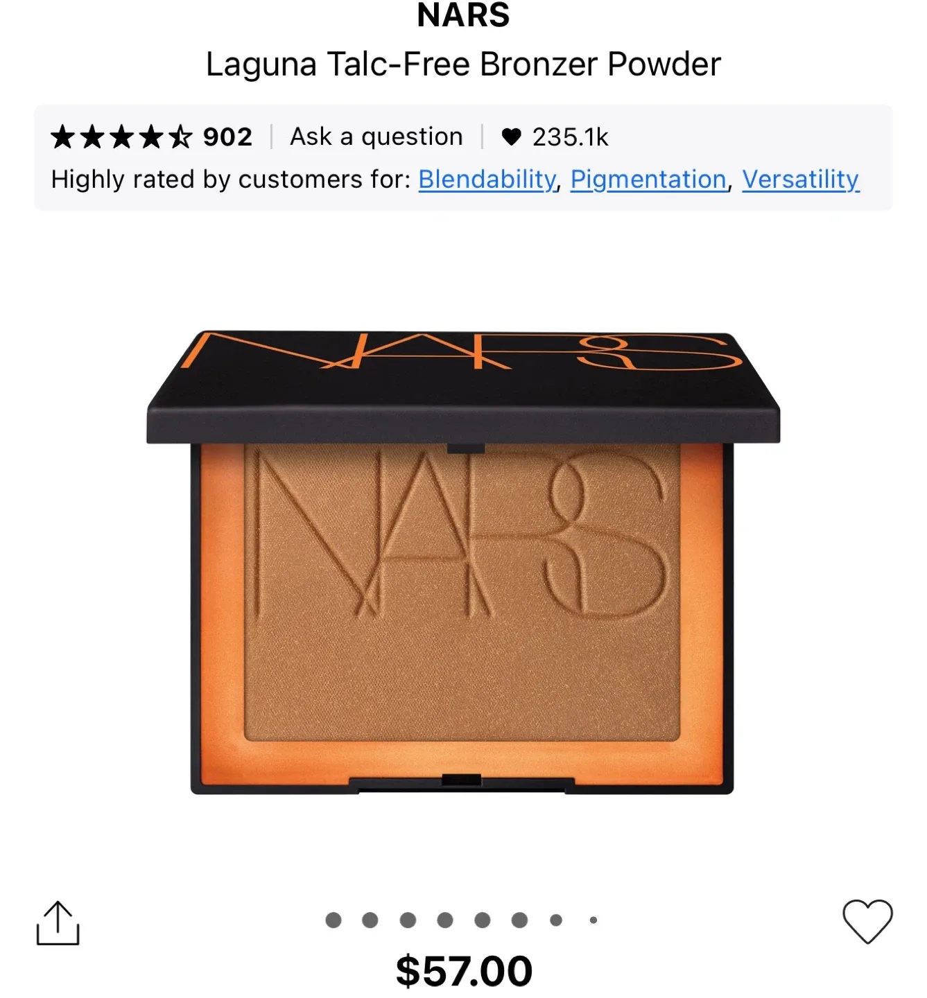 NARS full size bronzer