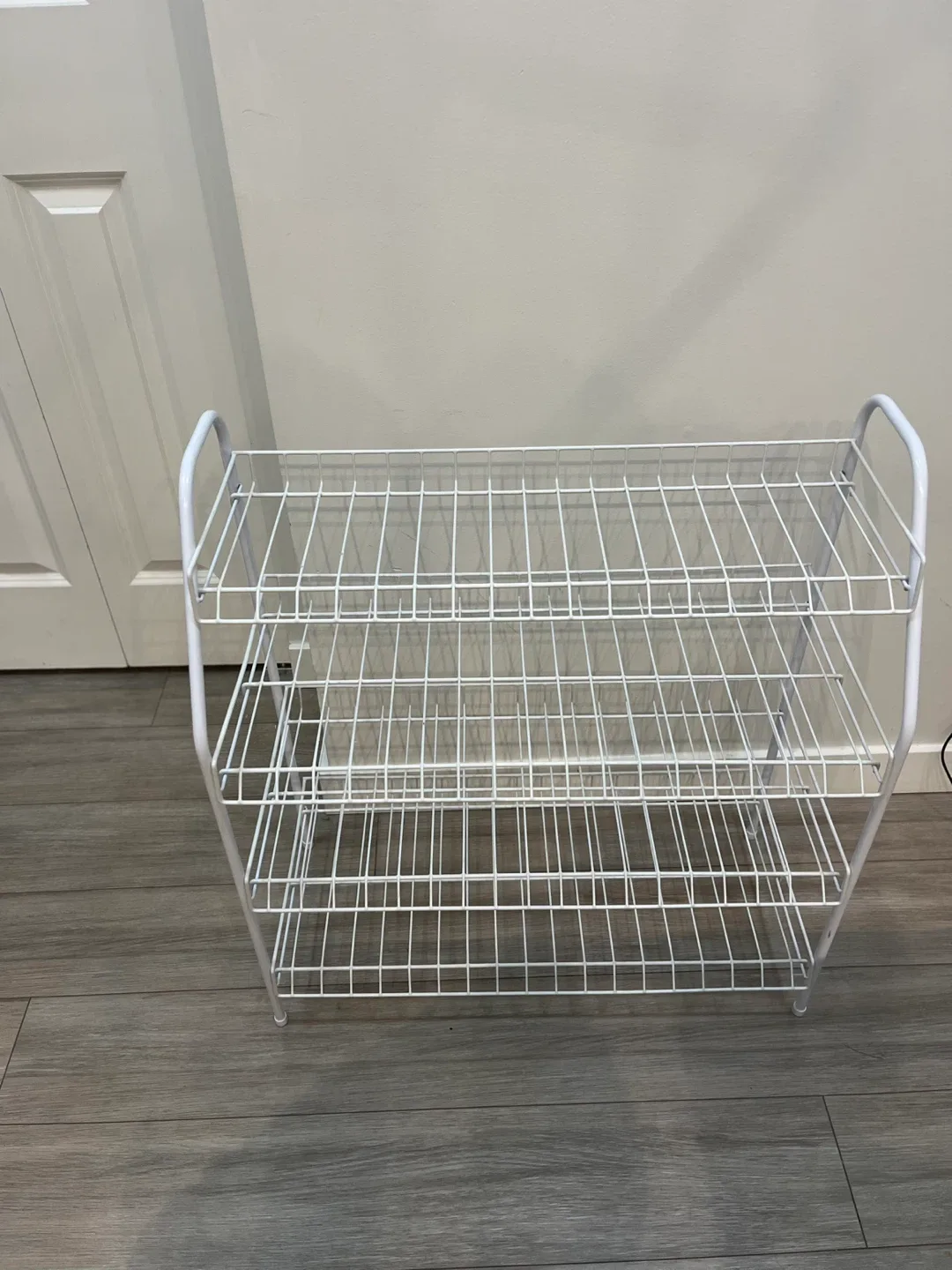 White Wire Shoe Rack - 3 Tier