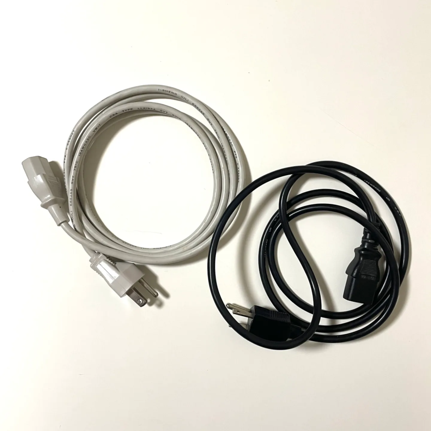 PC Power Cords (Black and Gray)