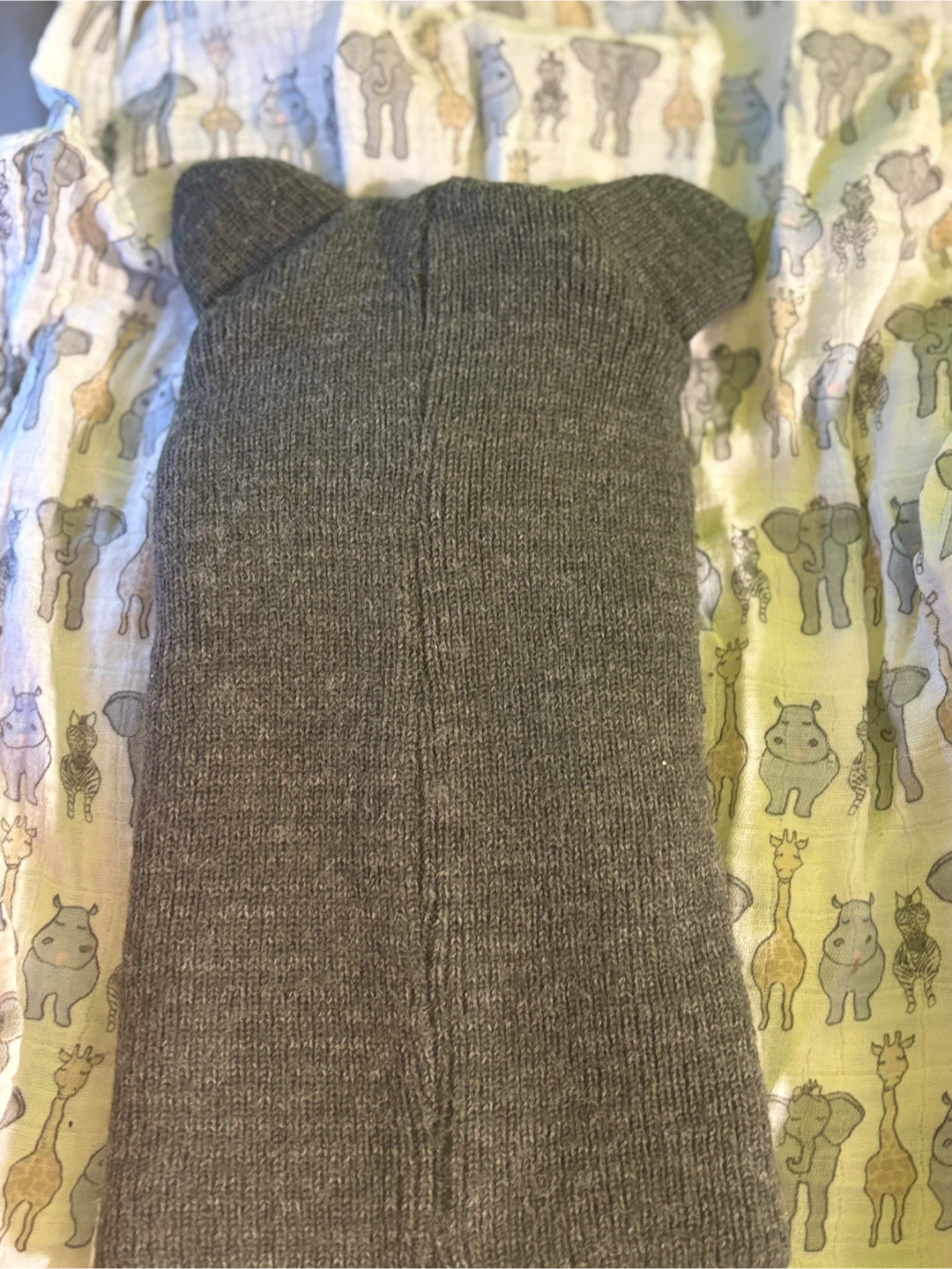Bear Ear Knit Ski Mask - Gray - photo 2
