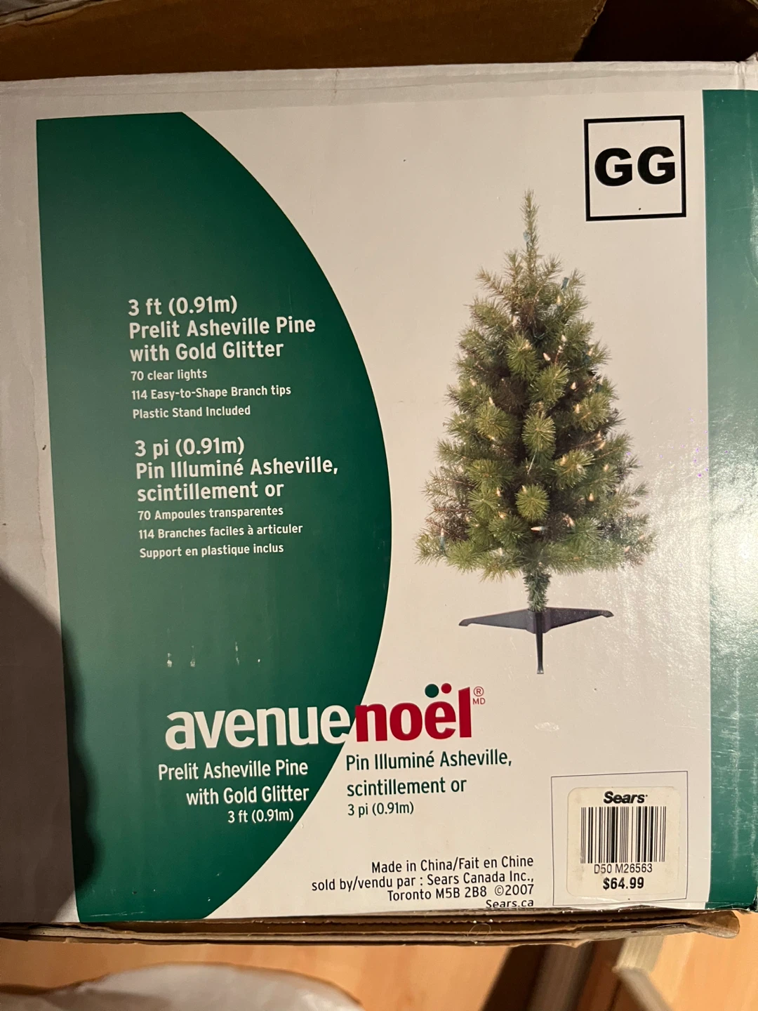 Avenue Noel Pre-lit Asheville Pine Tree - 3ft