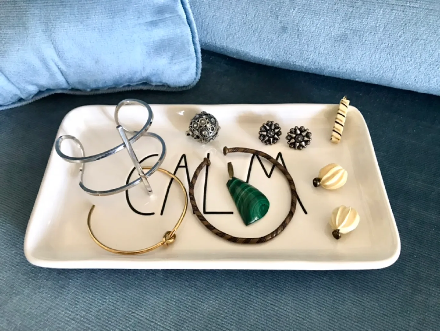 NEW Porcelain Tray/Dish, CALM etched. Jewelry, Dessert, Decor… image indicator(4)