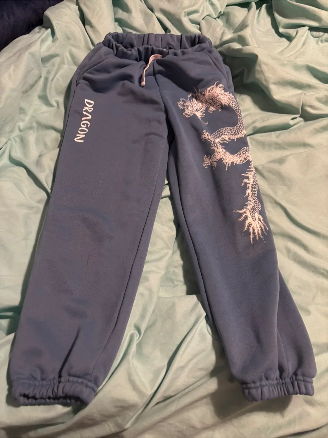 SHEIN Blue Dragon Sweatpants - Size 8Y