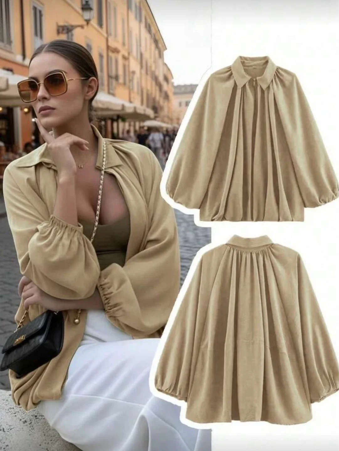 New - Gold Zip-Up Blouse image indicator(2)