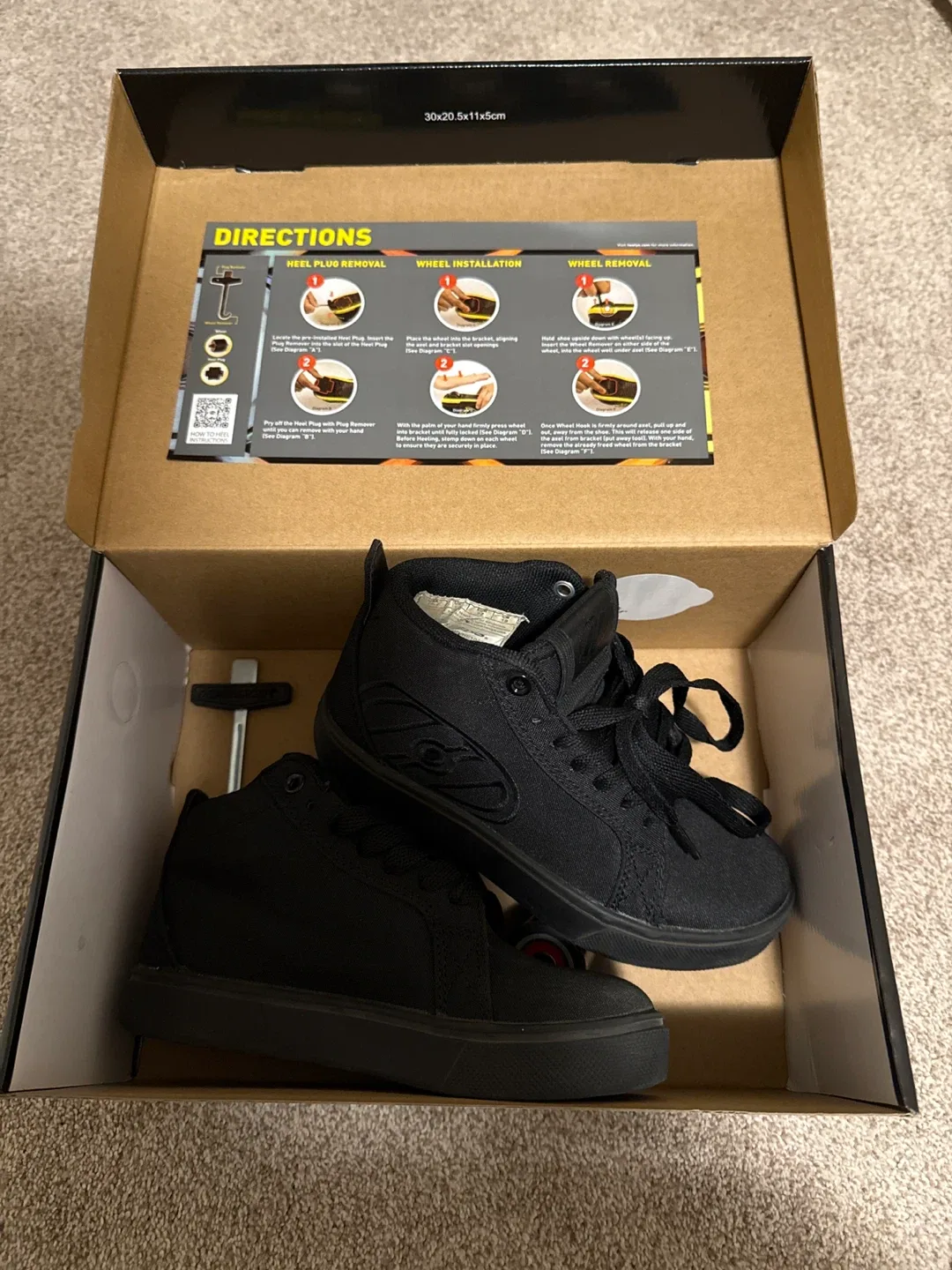 Heelys Roller Shoes, Black, Size 1