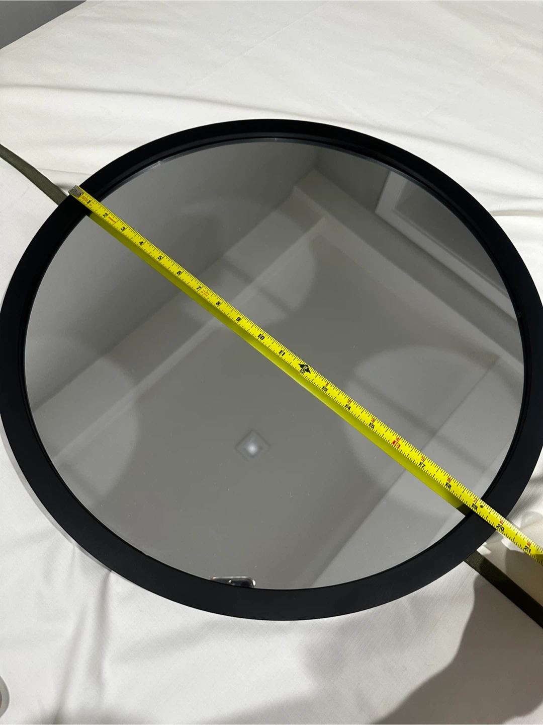 Round Black Framed Mirror - 20 inches diameter - photo 2