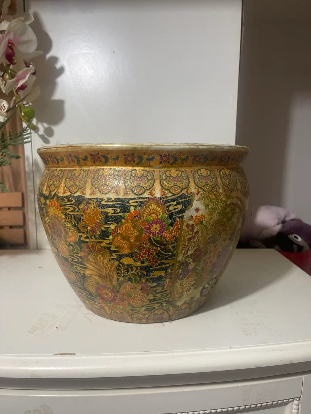 Vintage Floral Patterned Planter