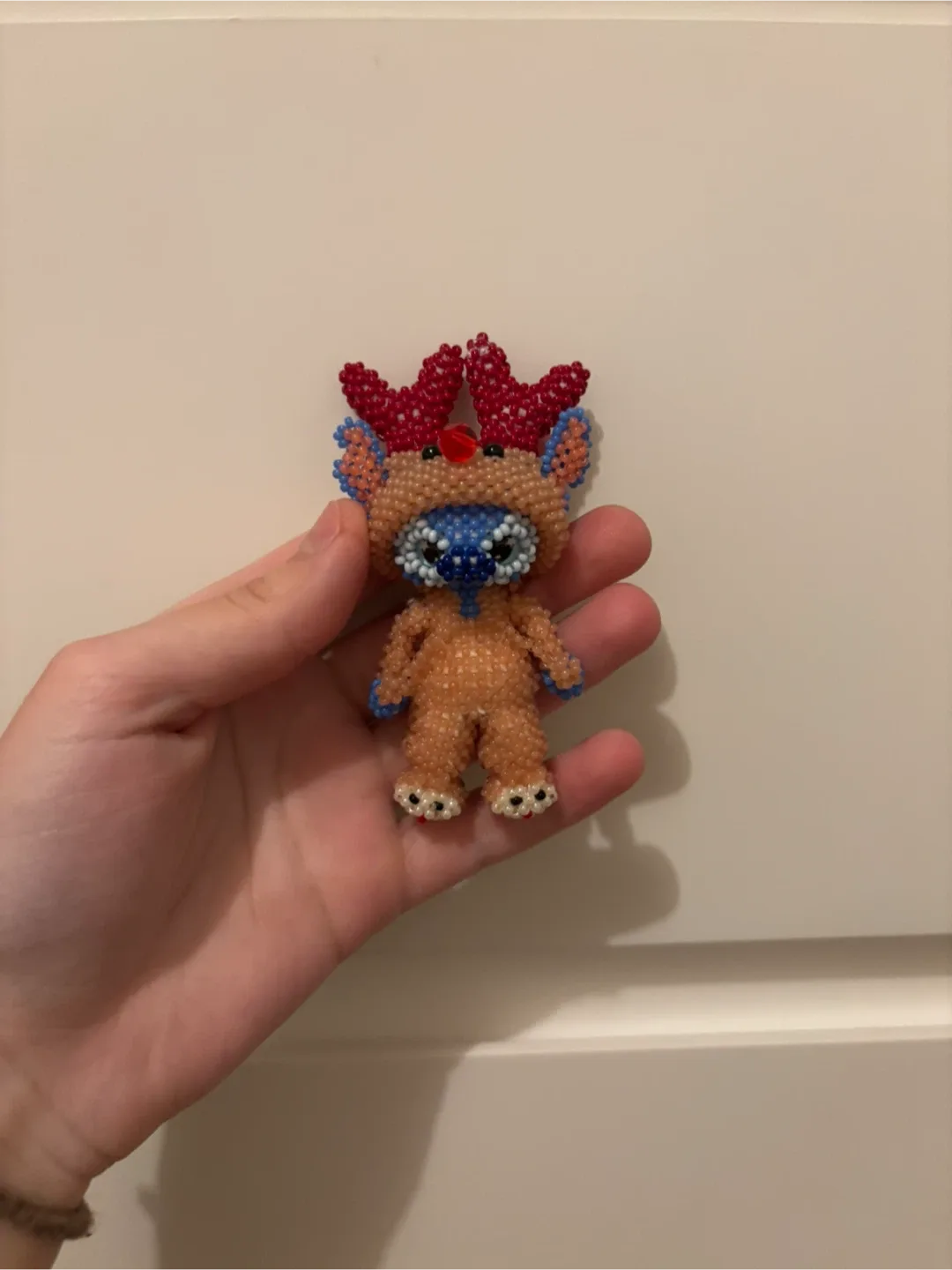 Beaded Stitch Reindeer Keychain