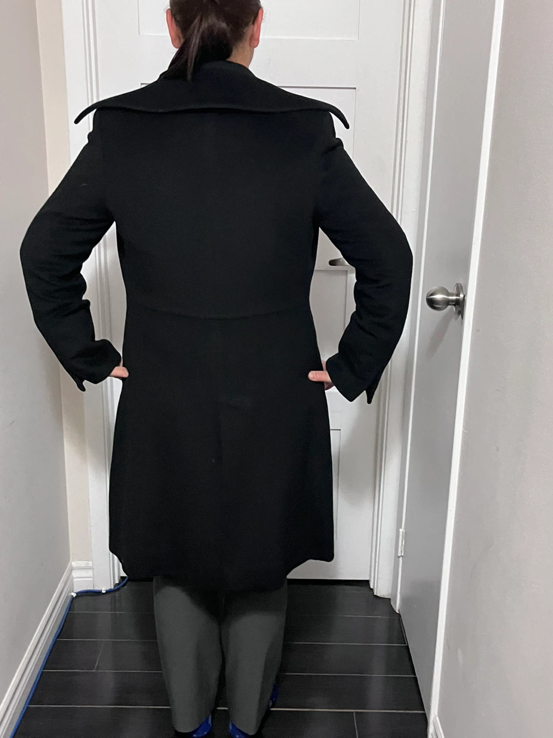 Cinzia Rocca Angora & Wool Black Coat Size 8 - photo 2