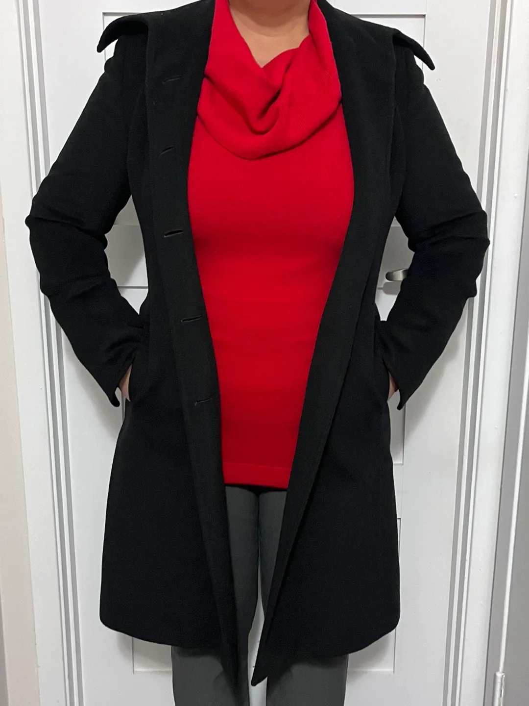 Cinzia Rocca Angora & Wool Black Coat Size 8