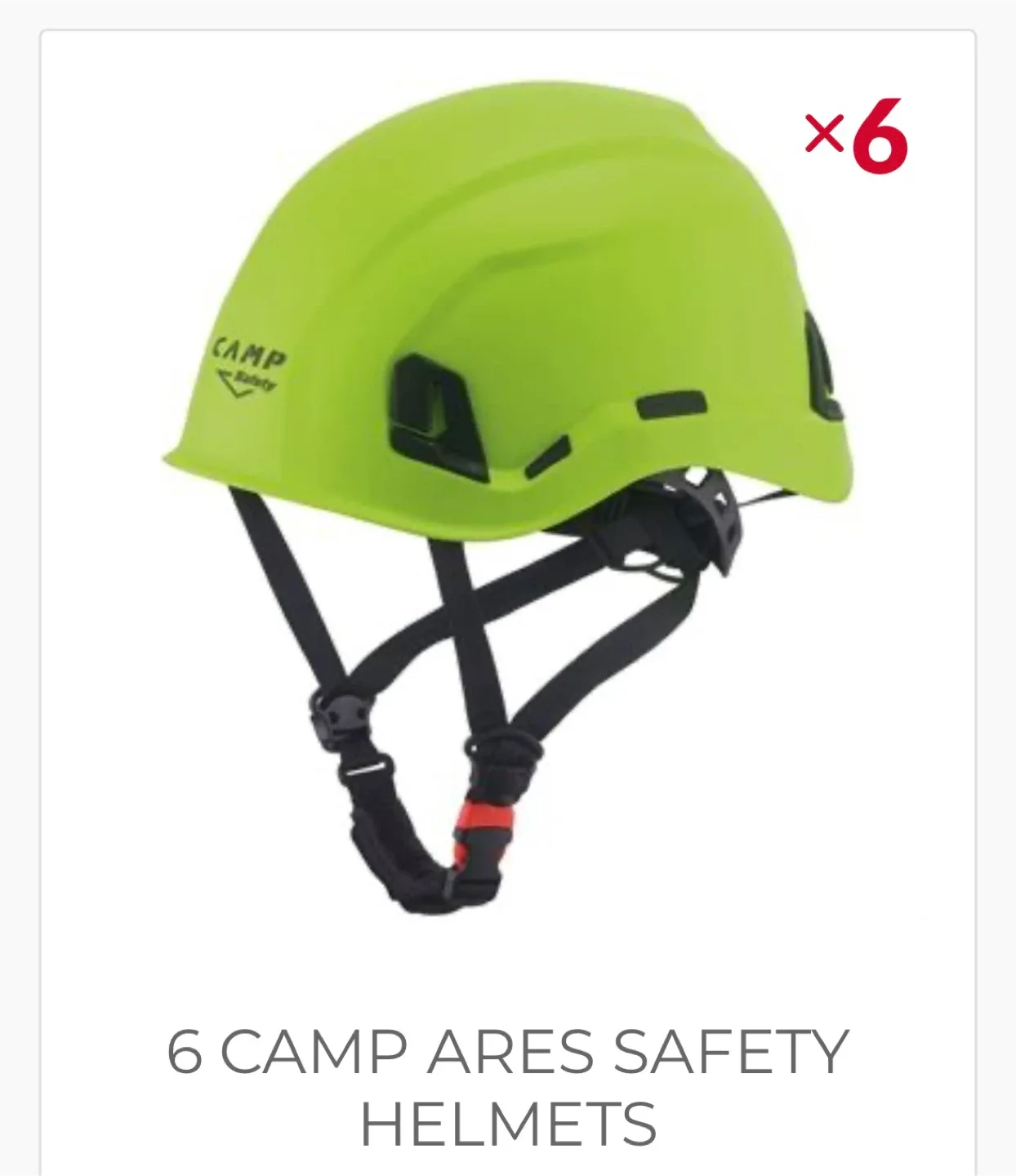 CAMP Ares Safety Helmet - Lime Green (x6)