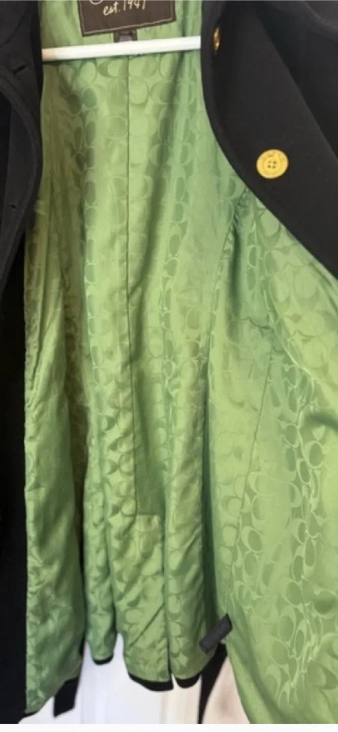 Coach Black Wool Blend Belted Coat image indicator(8)