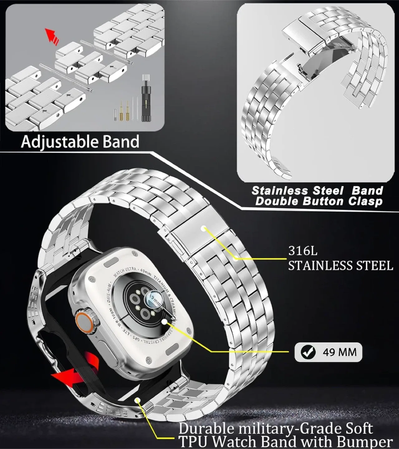 Caseultra Apple Watch Ultra 49mm Band image indicator(2)