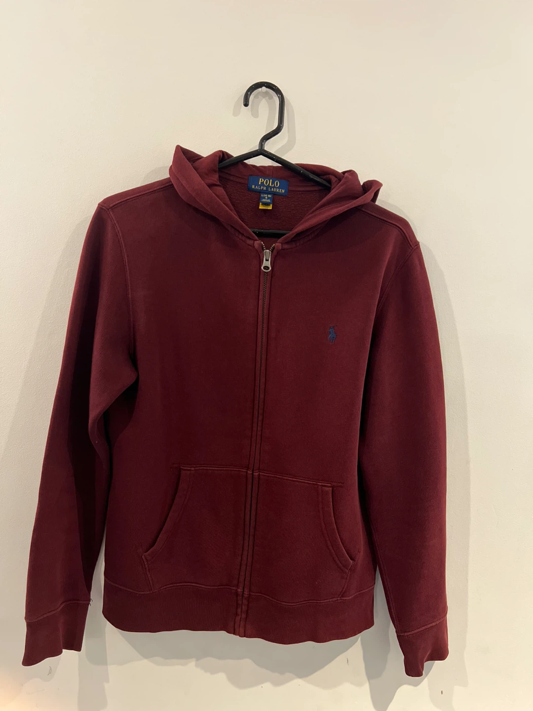 Polo Ralph Lauren maroon Zip-Up Hoodie - L (14-16)