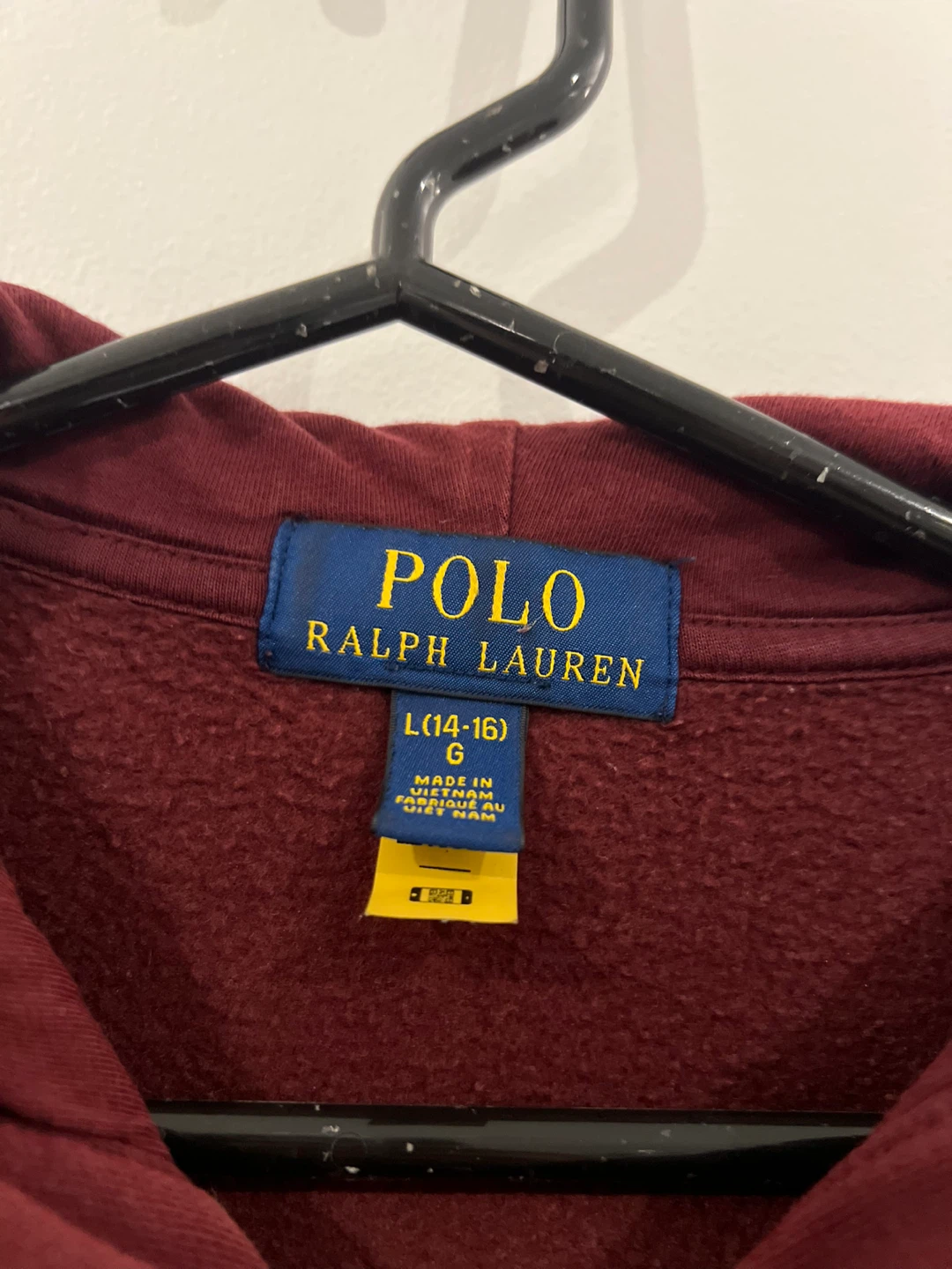 Polo Ralph Lauren maroon Zip-Up Hoodie - L (14-16) - photo 2