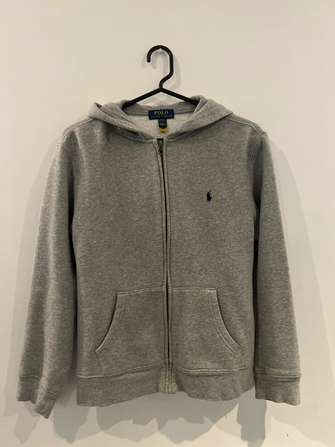 Polo Ralph Lauren Grey Zip-Up Hoodie - L(14-16)