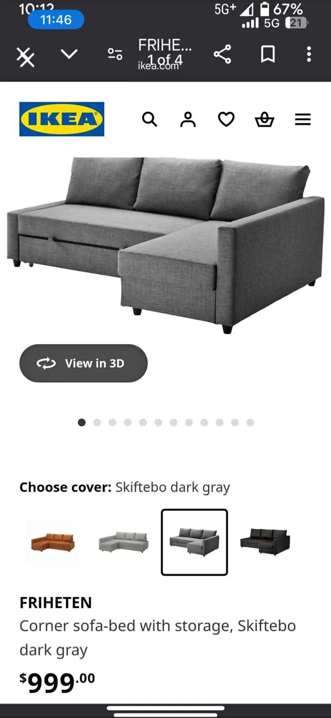 Sectional Couch With Pullout Bed & Storahe image indicator(4)