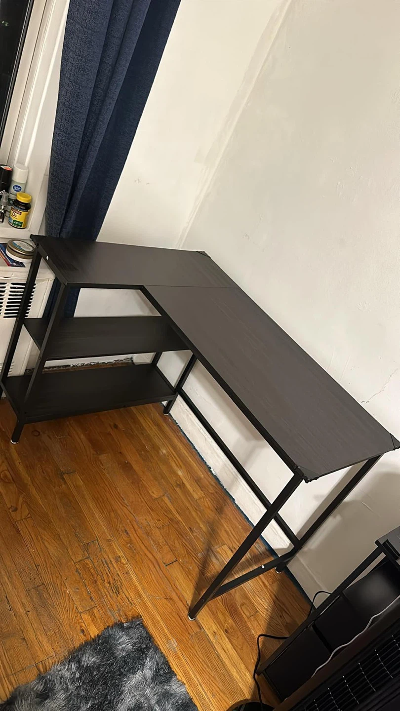 Black L-Shaped Corner Desk